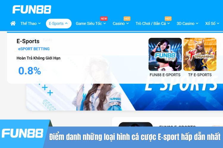 Điểm danh những loại hình cá cược E-sport hấp dẫn nhất